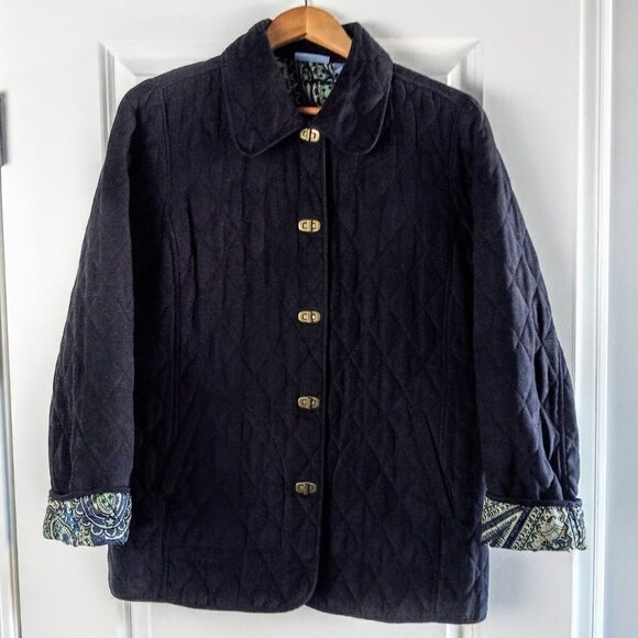 Blassport Blue Paisley Quilted Reversible Jacket - Picture 4 of 8